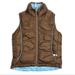 REI Brown Blue Puff Vest